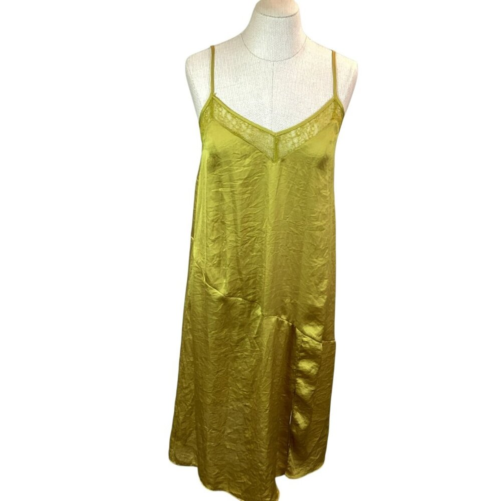 Anthropologie Floreat Green Lace Slip Dress Womens Small - Picture 3 of 10